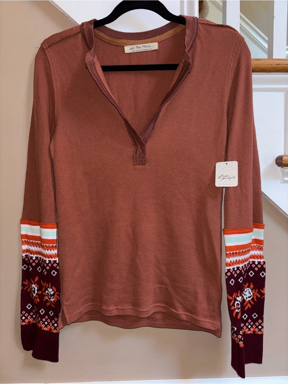 Free People We the Free Long Sleeve Shirt size Large NWT